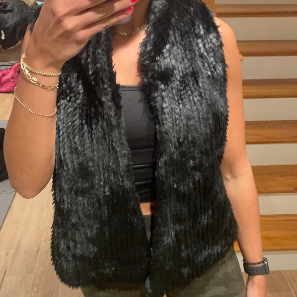 Fur vest faux